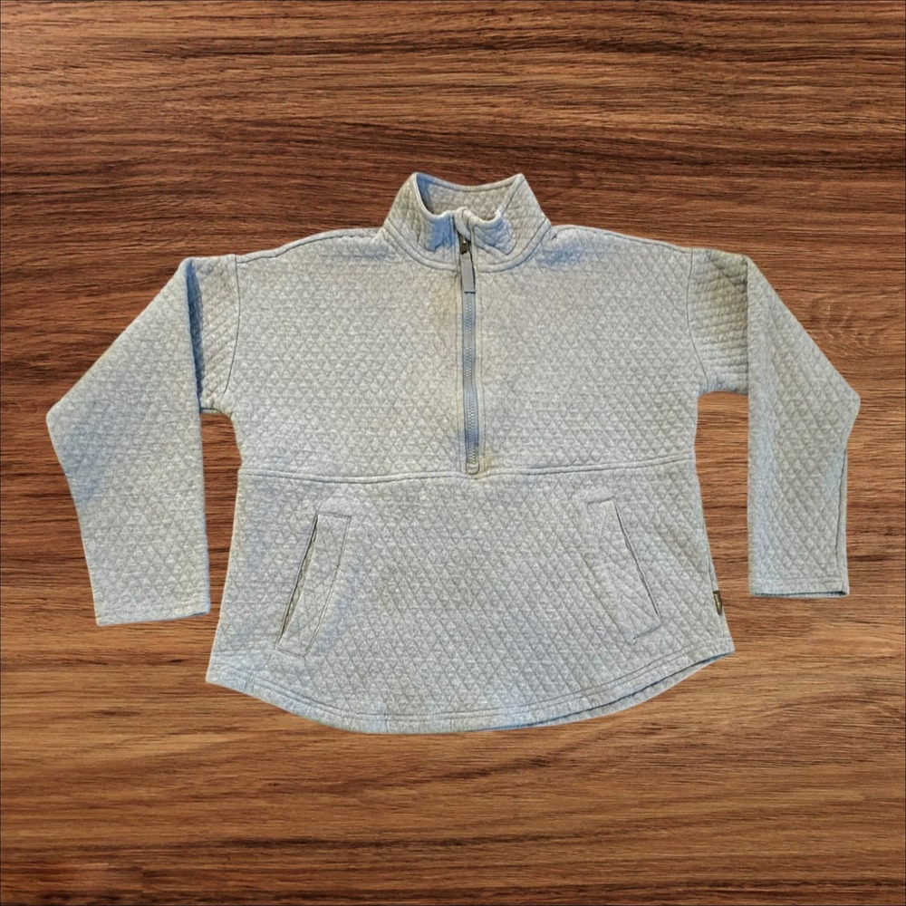 Eddie Bauer Quilted Half Zip Pullover Womens Medium Blue Sweatshirt